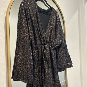 Revolve Leopard Print Sequin short dress